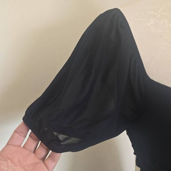 Runway Goddess Sophie Blk. RUCHED Mesh Mini Dress, NWT, - Picture 8 of 11